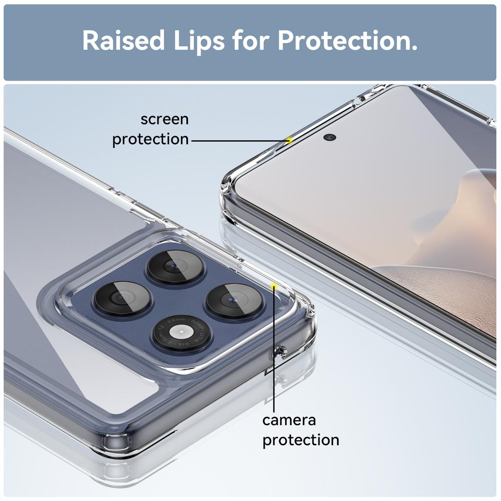 For Motorola Edge 60 Fusion 5G Case WANLONFENG MF Series TPU Acrylic Clear Phone Cover with Tempered Glass