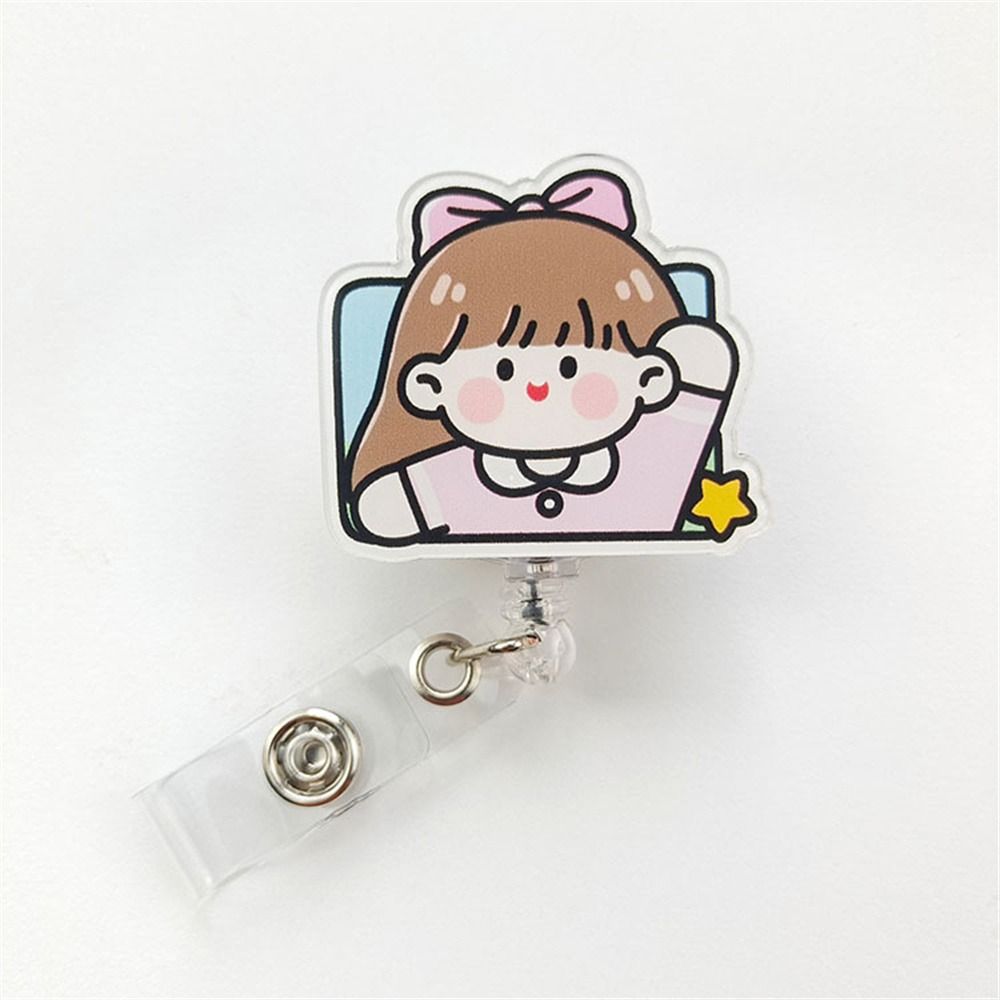 Зажимы для бейджей Держатель для значка медсестры Держатель для удостоверения личности молодой девушки Выдвижной шнурок для бейджа Бейдж