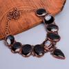 Natural Black Onyx Copper Handcrafted Chain Electroformed Sisters Gift Necklace V-84