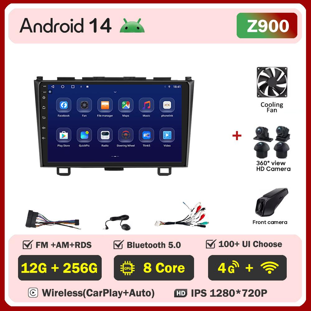 Для Honda CR-V 3 RE CRV 2007-2011 Автомобильный мультимедийный видеоплеер Android Auto Car Radio Сенсорный экран GPS-навигация Mirror Link