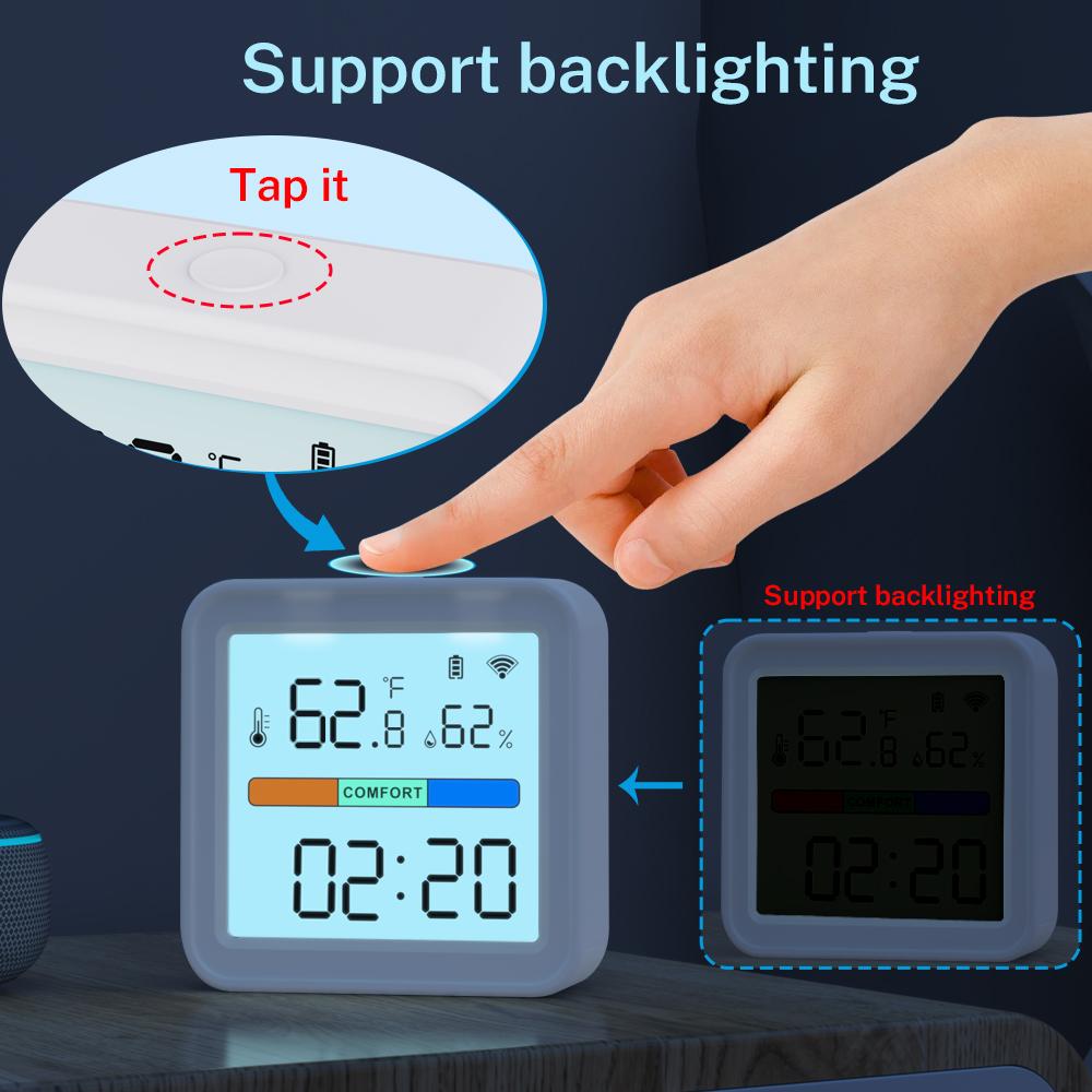 Tuya WIFI Temperature Humidity Sensor Hygrometer Thermometer Smart Home Backlight Smart Life Support Alexa Google Assistant