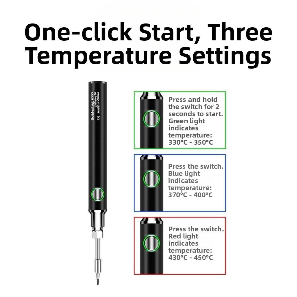 3 Temperature Settings USB Soldering Iron Cordless Burning Wire Pen Electronic Repair