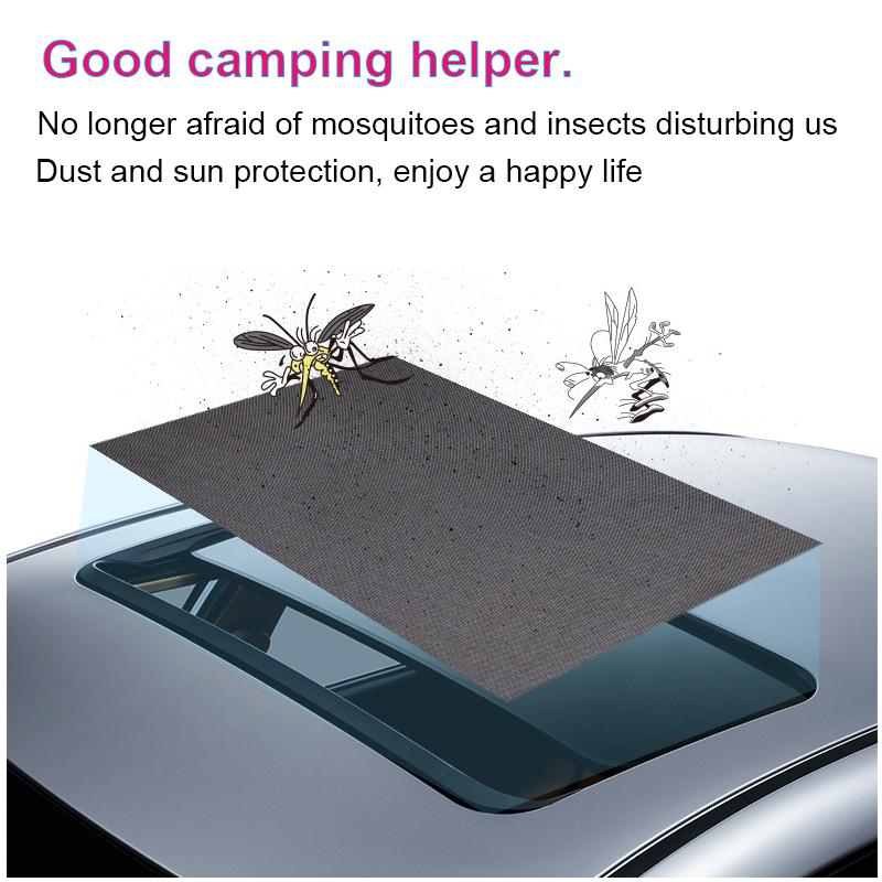 Magnetic Car Sunroof Sunshade Window Mesh Auto Top Mosquito Net Cover Interior Insulation Sunscreen Cloth