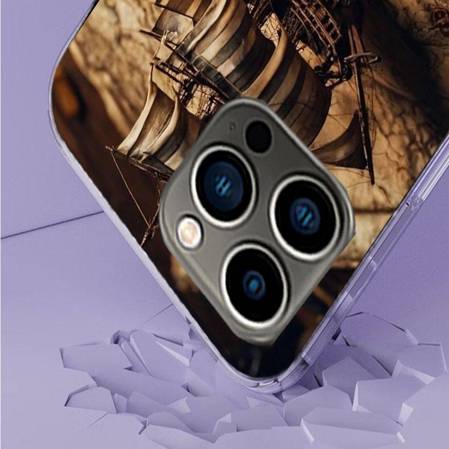 Чехол для телефона с компасом, картой и путешествием для iPhone 17 Air 15 Pro 14 Plus 16 Pro Max 12 13 Mini 11 16E X XS Чехол Милый Fundas