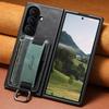 Leather Case For Samsung Galaxy Z Fold 7 6 5 Fold7 Fold6 Fold5 Card Slots Cards Holder Hand Hold Phone Cover