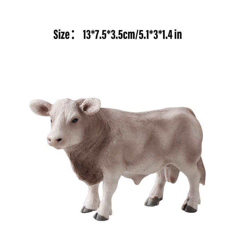 Kid's Gift Animal Model Simulation Farm Animal Figures Educational Toy Plastic Material Cow Category 14x8cm Size