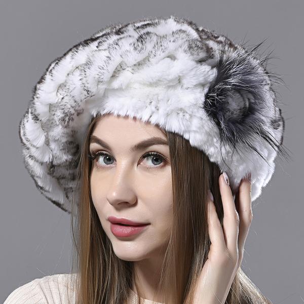 Женские береты, шапки из натурального меха кролика рекс, вязаные женские зимние теплые шапки из 100% натурального меха