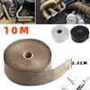 10M Exhaust Pipe 2.5CM Wide Insulation Thermal Heat Wrap Roll Cotton Banana Cloth Motorcycle Fiberglass Heat Shield Tape