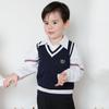 Детская одежда, контрастный цвет, свитер, жилет, школьная форма для мальчиков и девочек, классная форма, вязаный свитер, жилет