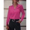 Commuter Women's Blouses Versatile Simple Solid Color Shirts Long Sleeved Medium Long Oversized Shirt