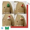 Snowman Elk Christmas Brooch Santa Claus Clothes Badge Pins Fashion Plush Chain Brooch  Xmas Gifts