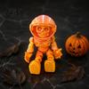 Hollow Skull Helmet Statue 3D Printed Astronaut Figurine, Articulated Skeleton Spaceman Action Figure, Window Display Ornament Halloween Movable