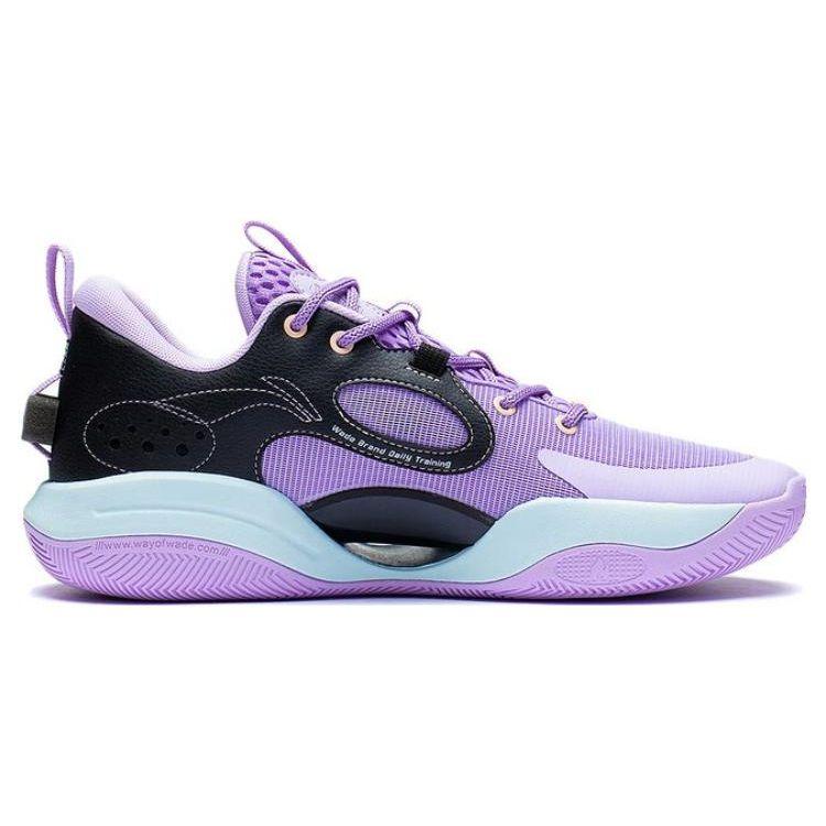 Баскетбольные кроссовки Li Ning Wade All Day 7 прочные дышащие низкие мужские кроссовки фиолетово-черные ABAT033-3