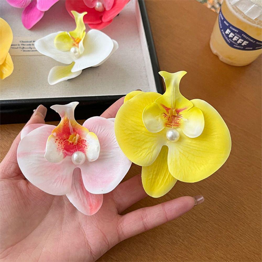 Butterfly Orchid Orchid Flower Hairpin Pearl Girl Hair Clip Sweet Flower Hair Clip Women
