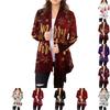 Women's Fashion Casual Halloween Printed Mid-Length Irregular Hem Cardigan Jacket