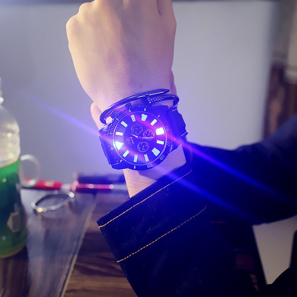 Светящиеся LED Спортивные Часы с Гелевым Ремешком Женские Кварцевые Часы Подарки для Мужчины Женщины