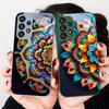 Абстрактный цветок зеленый Для Samsung Galaxy S23 U Ltra 24 Plus S20 21 FE S25 Ultra A70 A72 73 51 52 53 Закаленное стекло Чехол для телефона