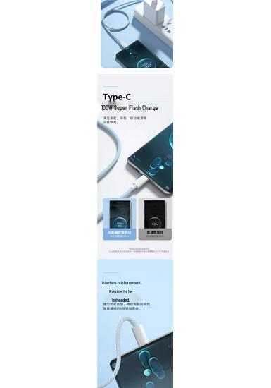 Быстрый зарядный кабель Type-C 6A для Huawei Mate40Pro/60, Honor, Vivo, Xiaomi, Oppo