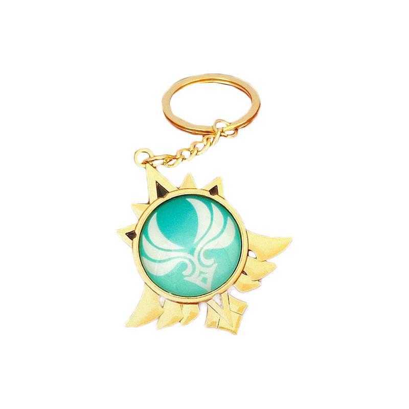 Брелок Genshin Impact Семь Элементов с Дизайном Гео Анемо Электро Дендро Гидро Пиро Крио