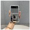Luxury Glitter Rhinestones Silver Makeup Mirror Bracelet Chain Phone Case For Samsung Galaxy Z Flip Z Flip 3 5g Zflip3 Cover
