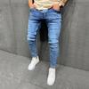 Брюки Мужские Повседневные Узкие Эластичные Брюки в Рубчик Джинсовые Брюки Темно-синие Узкие Брюки Карго Брюки-карго Джинсы Задающие тренд Вещи Модные Универсальные Низы