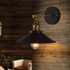 American Style Rural Retro Industrial Style Wall Lamp Iron Bedside Wall Light Staircase Creative Small Black Umbrella Sconce E27