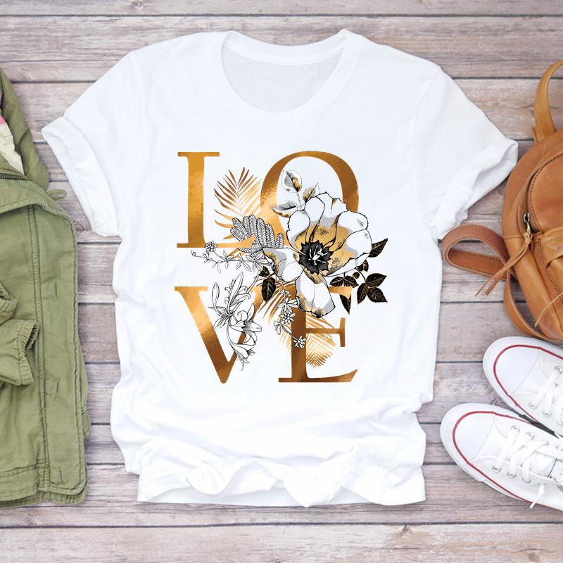 (Asian Size) Tee Top Fashion Tshirt Clothing Casual Watercolor Love 90s Trend Short Sleeve Unisex Print Summer Lady Fe Unisex Graphic T-shirt Unisex
