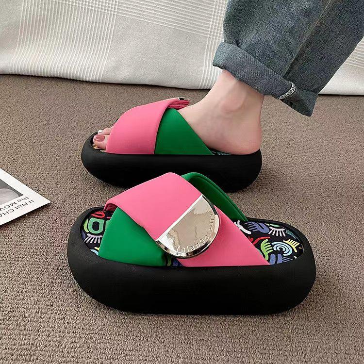 Сандалии летние женские тапочки сандалии на платформе уличные толстые пляжные тапочки шлепанцы садовая обувь
