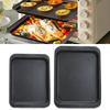 For Baking Bread Easy Clean Baking Tray Bread Cake Baking Tray Oven Use Color Black Rectangular Uniform Heat Distribution