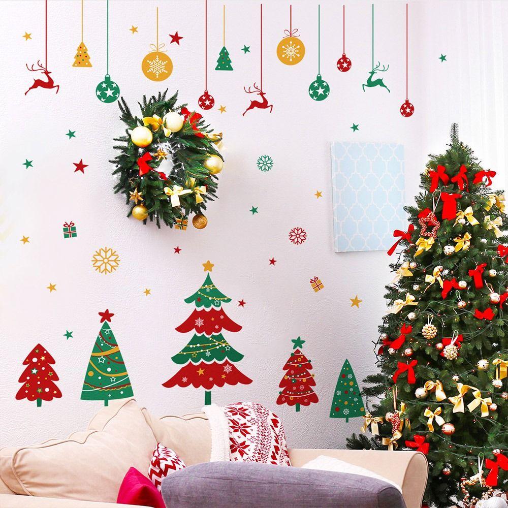 Decor Decorations For Home Christmas Window Stickers Kids Room Wall Decals Christmas Wall Sticker