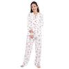 SAZAC Hello Kitty Shirt Powder Long Sleeve and Pants Dot Hello Kitty Design Pajamas, Stretch, Women's, Set, Loungewear, (White/M/SAN1786)