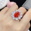 BELLA BOX Dazzling Zirconia Women Rings Romantic Flower Shape Orange Stone Engage Wedding Ring Valentines Gift For Lover Fashion Jewelry