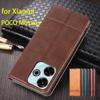 Роскошный магнитный адсорбционный кожаный чехол для Xiaomi POCOPHONE POCO M6 plus 5G Flip Cover Защитный чехол Capa Fundas Coque