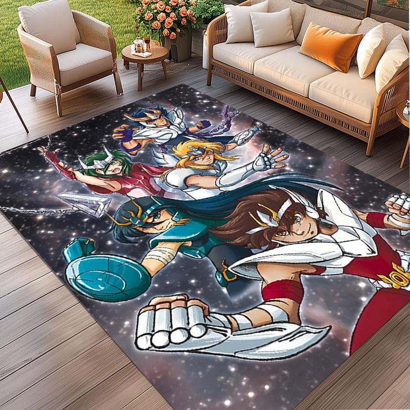 Saint Seiya Print Rug, Washable Floor Carpet, For Entryway Dorm Laundry Room Office Study, Home Decor Birthday Christmas Gift