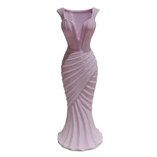 yangyizhi Evening Dress Vase, Elegant Mermaid 3D Printed Plastic Decorative Vase for Home Table Shelf Decor