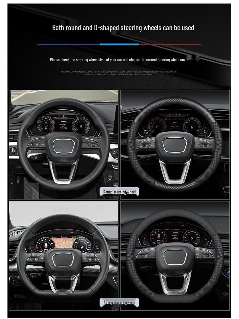 Compatible Baojun Steering Wheel Cover - Genuine Leather & Carbon Fiber for 730, 510, 560, 310W, 530, 630, 360, RS5 Models