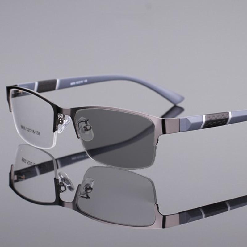 Fashion Luxury Men's Business Photochromic Myopia Glasses Unisex Vintage Anti-blue Light Eyewear Classic Retro Color Changing Sunglasses
