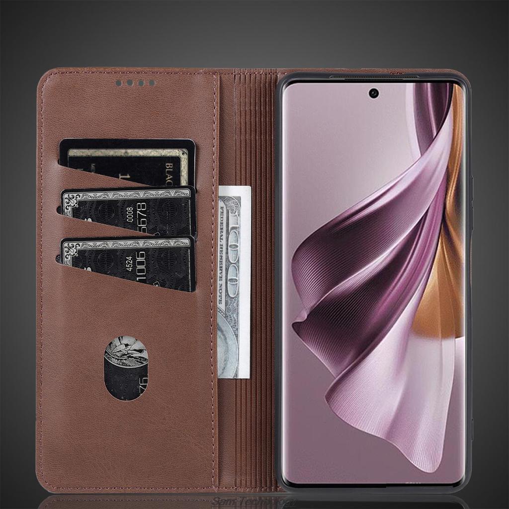 Deluxe Magnetic Adsorption Leather Case for OPPO Reno10 / Reno 10 Pro 6.7" ( Global EUR RUS ) Flip Cover Protective Fundas Coque