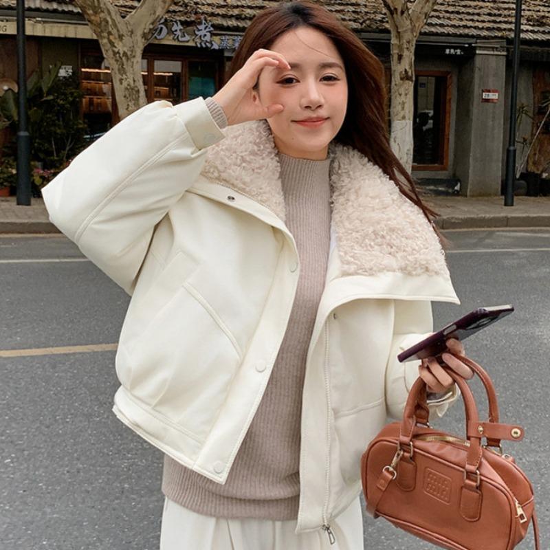 Новая хлопковая одежда женская короткая из овечьей шерсти с большим лацканом хлопковая одежда женские куртки зимняя в стиле колледжа маленькая мужская одежда для улицы