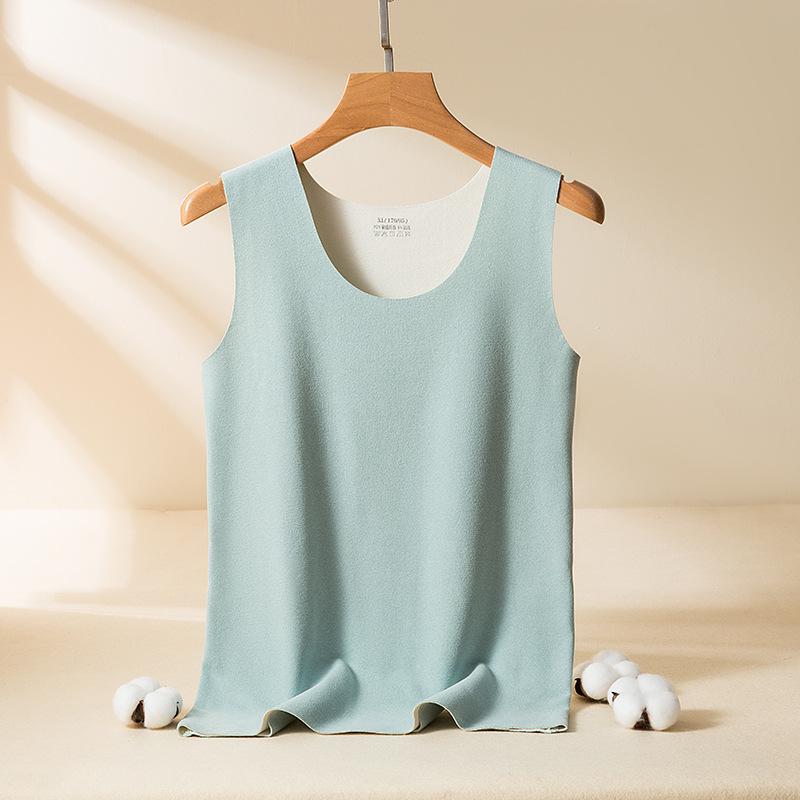 Мужской и женский двухцветный двусторонний бархатный бесшовный корректирующий жилет с отшлифованным низом.