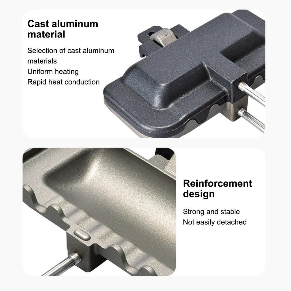 Противень для выпечки сэндвичей, двусторонняя сковорода для яиц, гамбургеров, устойчивая к высоким температурам, с длинной ручкой для завтрака, блинов, тостов, омлетов