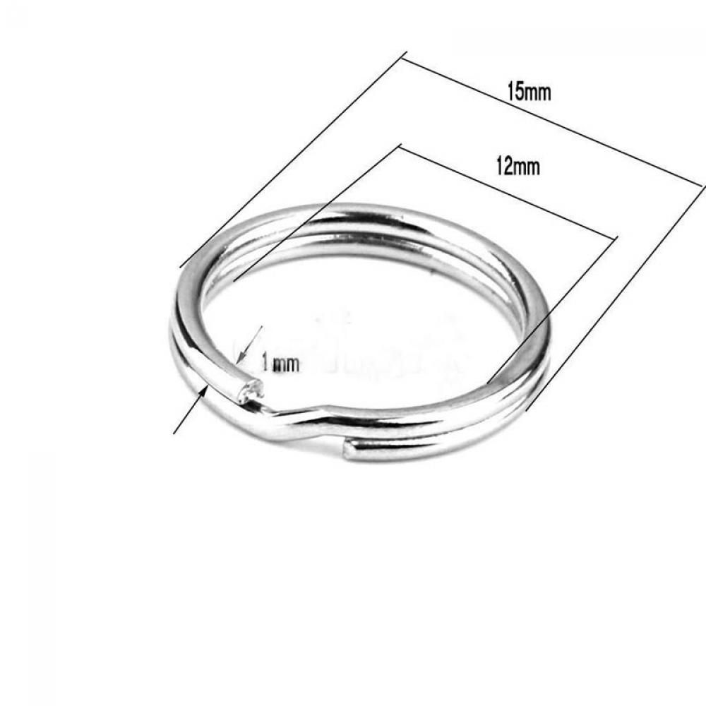 50PCS Tool Connectors Clasps Split Key Ring Stainless Steel KeyChain Loop Hoop