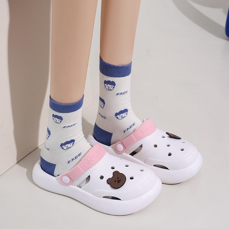 Туфли Bear hole женские на толстой подошве с нескользящей подошвой милые пляжные классные тапочки летняя обувь с индивидуальным носком