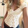 Женские модные повседневные летние весенние однотонные блузки и рубашки с v-образным вырезом и короткими рукавами с принтом
