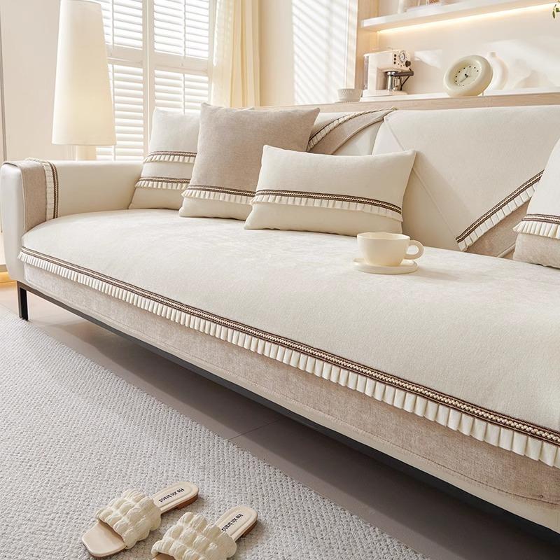 Cream Wind Sofa Cushion, Universal Non-Slip Seat Cushion For All Seasons,  New Sofa Cover, Washable Sofa Cover Towel