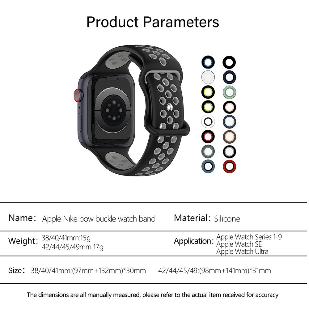 KALEBOL Для Apple Watch 10 46мм/Ultra 2/Ultra 49мм/9 8 7 45мм/SE (2023) SE (2022) SE 6 5 4 44мм/3 2 1 42мм Силиконовый ремешок для часов