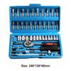 46pcs 1/4 Inch Drive Socket Set Ratchet Wrench Set With Bit Socket Wrench Mechanic Tool Kit for Car Motorcycle Bike Repair Tools