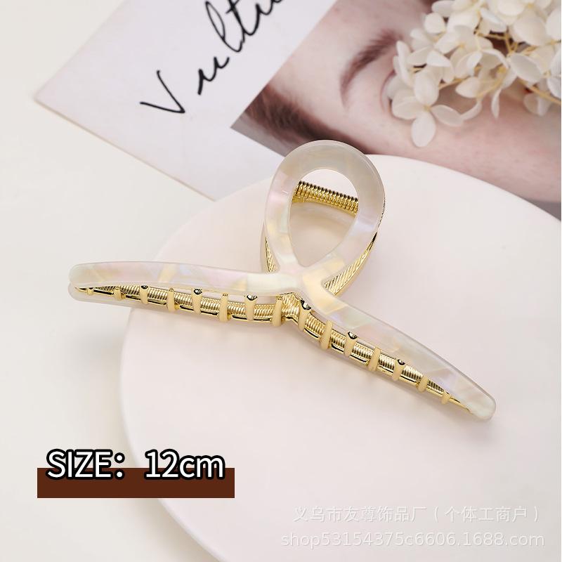 Заколка для волос из высококачественного ацетата для детей, большая металлическая заколка-акула, аксессуар для волос на лето, для затылка