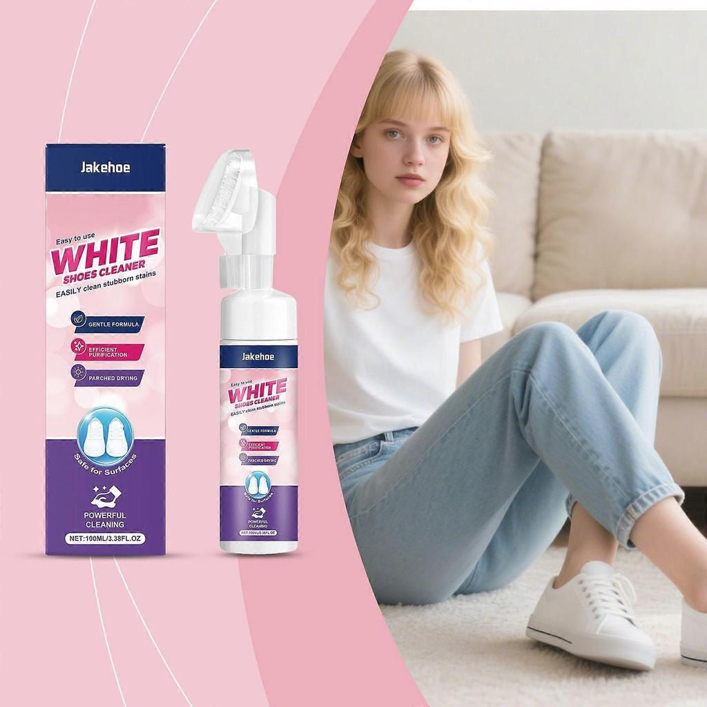 #1-5x 100ml White Shoe Cleaner, for Sneakers and White Shoes, Cleans Yellowing and Stains, No-rinse Portable Cleaner