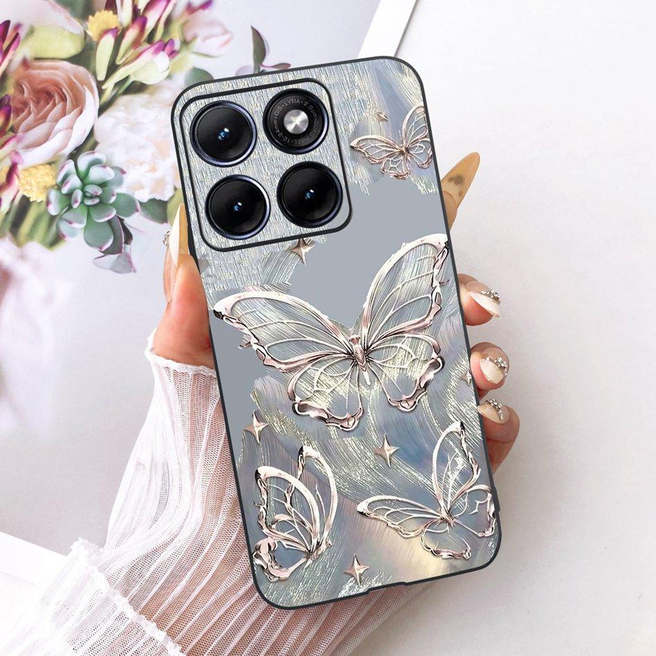 For Funda Motorola Edge 70 Fusion 2026 Phone Case New Fashion Flower Bow Soft Black Silicone Cover For Moto Edge 70Fusion+ Cases